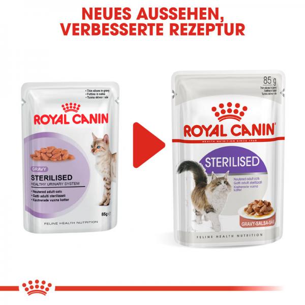 ROYAL CANIN STERILISED Nassfutter in Soße für kastrierte Katzen